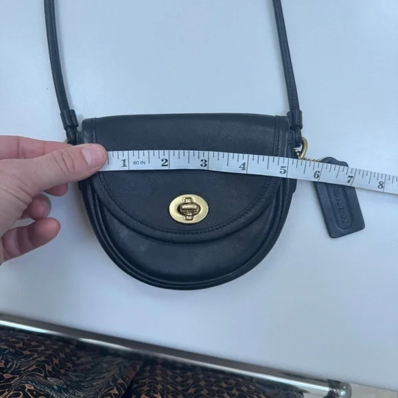 Coach Vintage Mini Watson Crossbody Black Leather Brass Turnlock